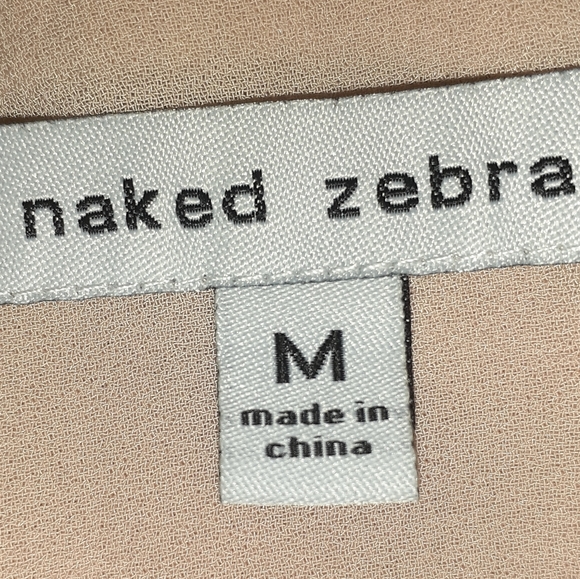 Naked Zebra Peach Blouse with Lace. ๐จ๐ฆ Size M - Picture 7 of 8